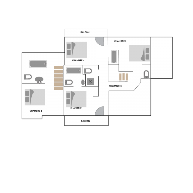 CHALET TERRE 1er ÉTAGE